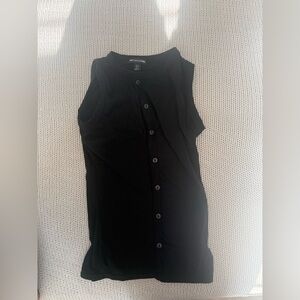 PrettyLittleThing Black Sleeveless Button-Down Shirt
